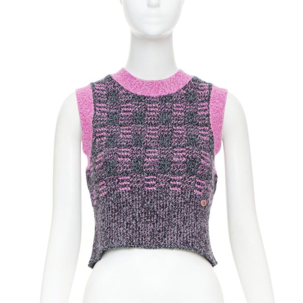 Chanel 2022 Runway Checked Cashmere Vest